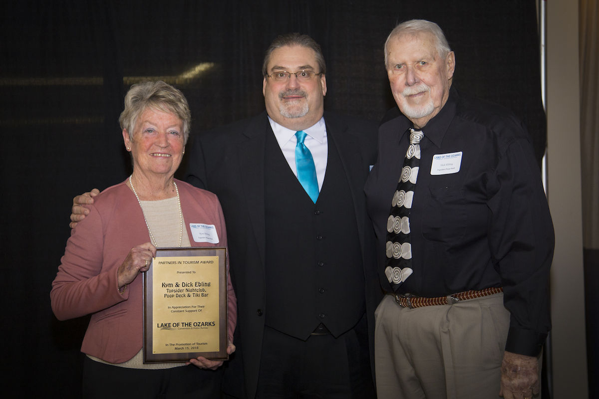 Kym and Dick Ebling Accepting CVB Partners In Tourism Award